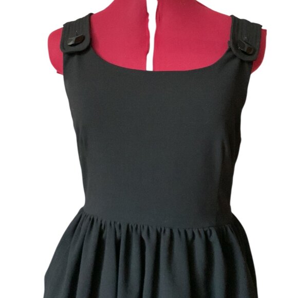 LUNA - Little black dress - Bubble skirt buttons details on strap - Medium - Picture 4 of 10